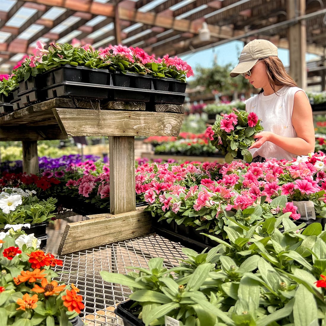 Woman Shopping Flowers